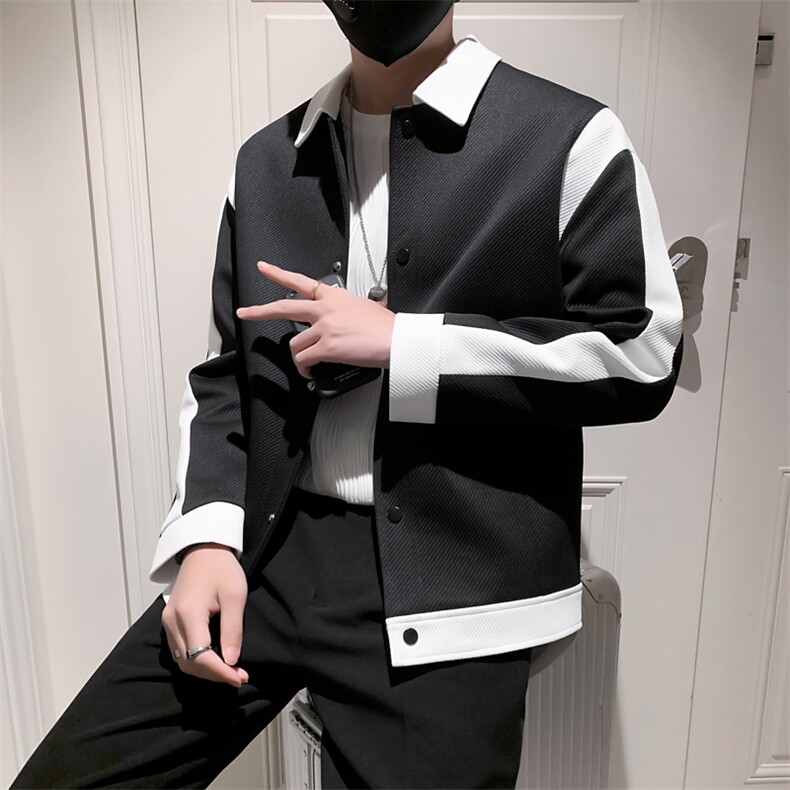 小伙风~2026秋季新款拼色设计夹克外套K351/P95,男装夹克,电商B331