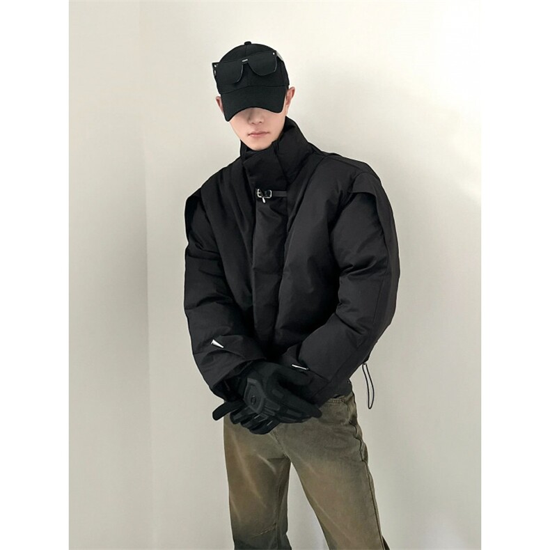 网络图现货！立领金属扣短款棉服外套高级设计感棉服RY113-P110,男装棉衣,星座1005-6