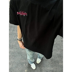 7高品质纯棉短袖-宽松落肩款-白墨印花尺码:M-3XL，男装T恤，星座506A