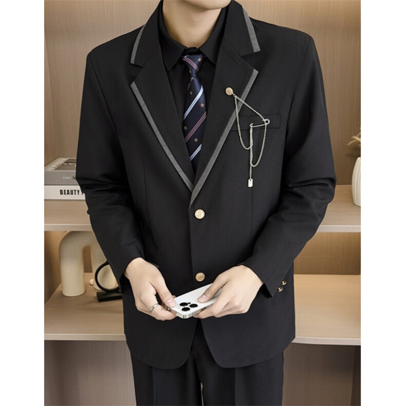 春秋季DK制服西装男学院风原创日系徽章高校毕业照JK440,男装西服套装,星座1116A（原606A-3）