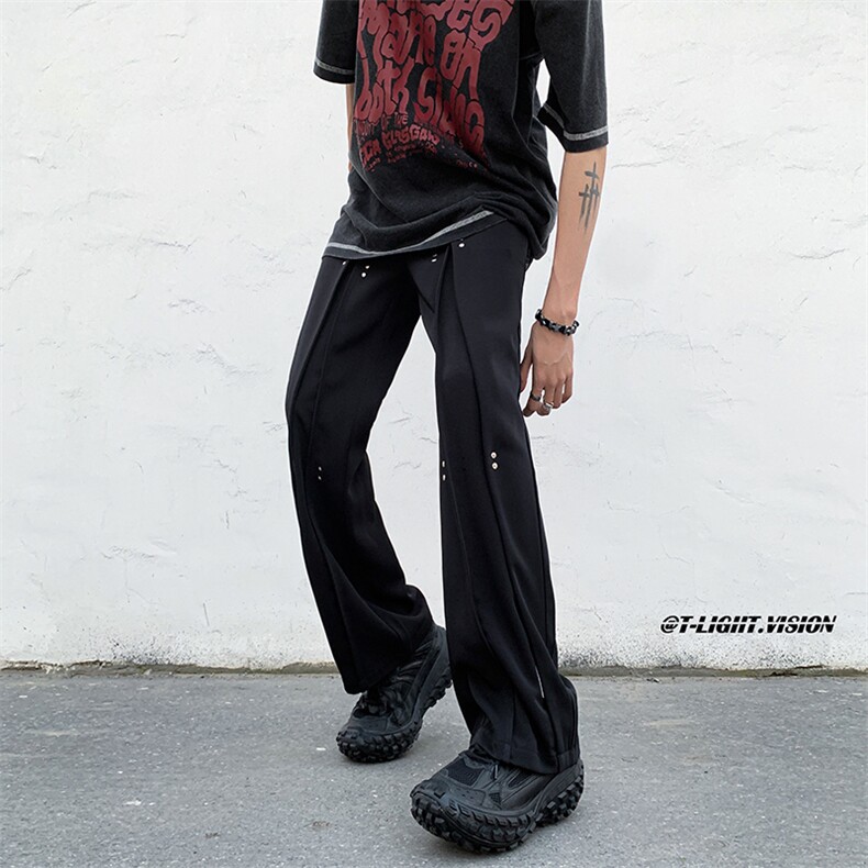 B221美式ins高街小众个性休闲直筒宽松西裤LK23113-P60控78,男装休闲裤,电商B221