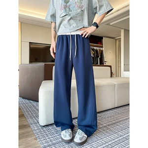 8XL-M春季撞色运动卫裤特大码美式高街直筒阔腿休闲裤KZ1945/P55图片