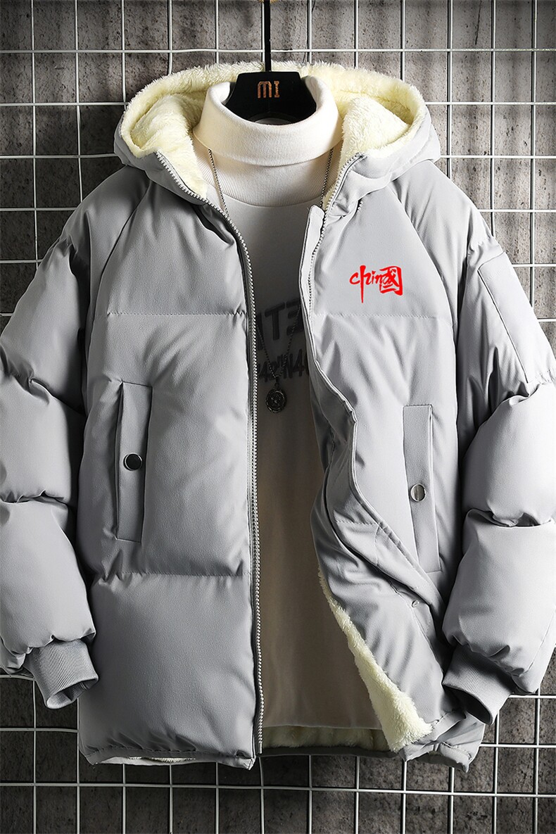 MY16276-P100加厚加绒连帽衣男大码服男面包服男网格挂拍,男装棉衣,电商A040A