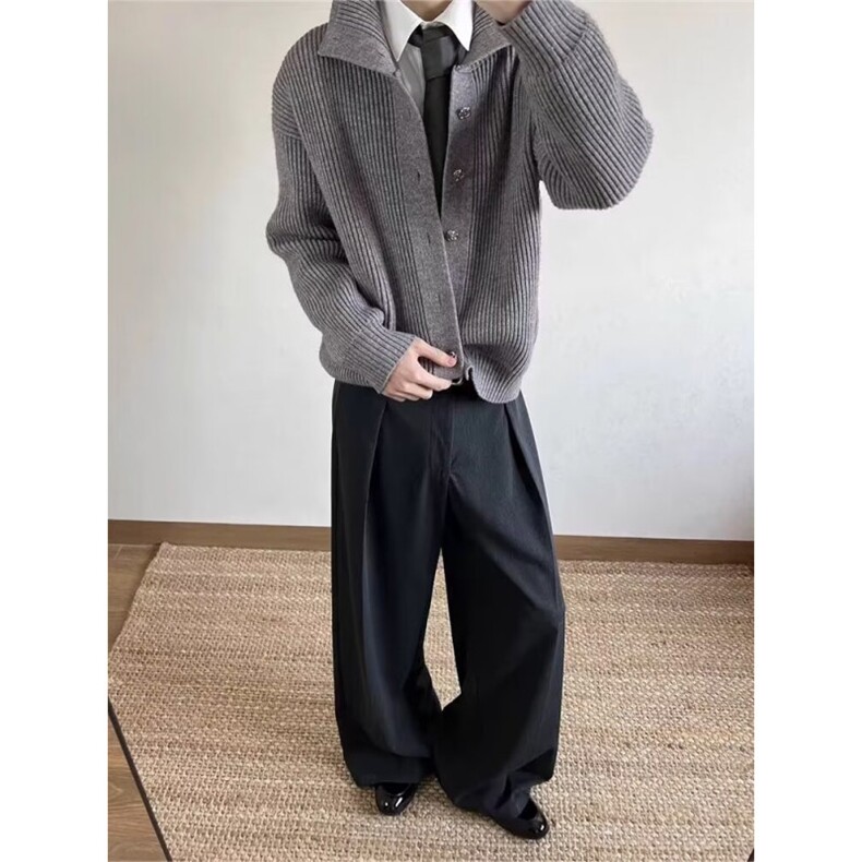 2025男装休闲毛衣开衫宽松毛衫男士上衣针织衫潮牌设计感上衣男潮，男装针织衫/毛衣，星座506A