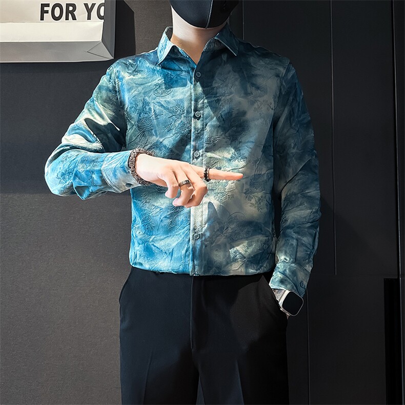 店主风英伦衬衫男印花提花社会小伙高档面料301C-CS10-特P60控89,男装衬衫,星座301C（原B323）