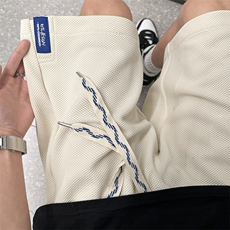 2025夏季华夫格爱心肌理设计感短裤男士大码松紧腰五分裤DK37-P38，男装休闲裤，电商A001-1