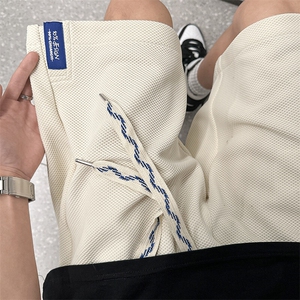 2025夏季华夫格爱心肌理设计感短裤男士大码松紧腰五分裤DK37-P38