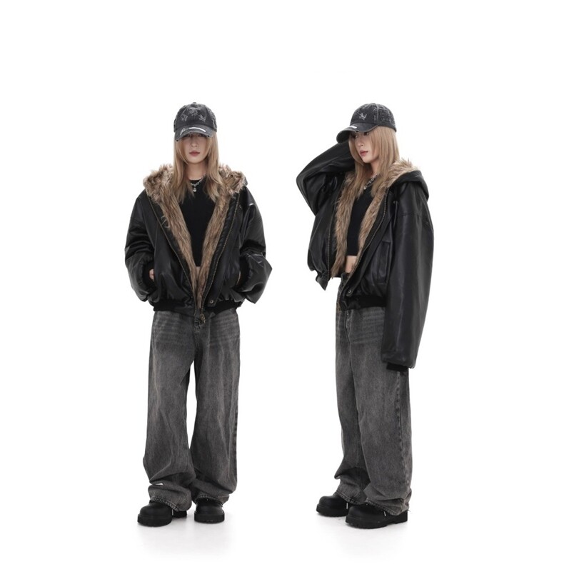 M5015-P139美式短款机车风夹克棉服女2025冬季新款座山雕,男装夹克,电商B323A