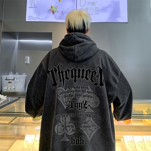 美式潮牌重磅水洗做旧连帽卫衣力推大码男XZ517A-2-Y7743-P68图片