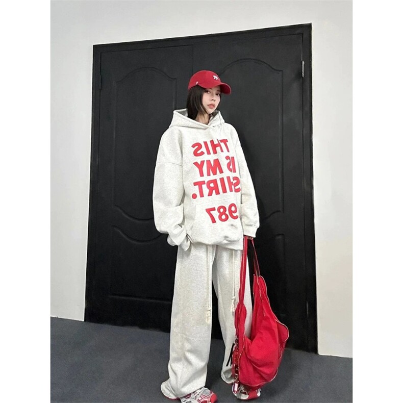 C0214-P55高级感撞色字母设计男女宽松百搭卫衣秋冬款加绒66,男装卫衣,星座617A-2