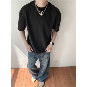主推夏季新品2026玉米格半袖打底衫男士夏装短袖T恤上衣S408-特19图片