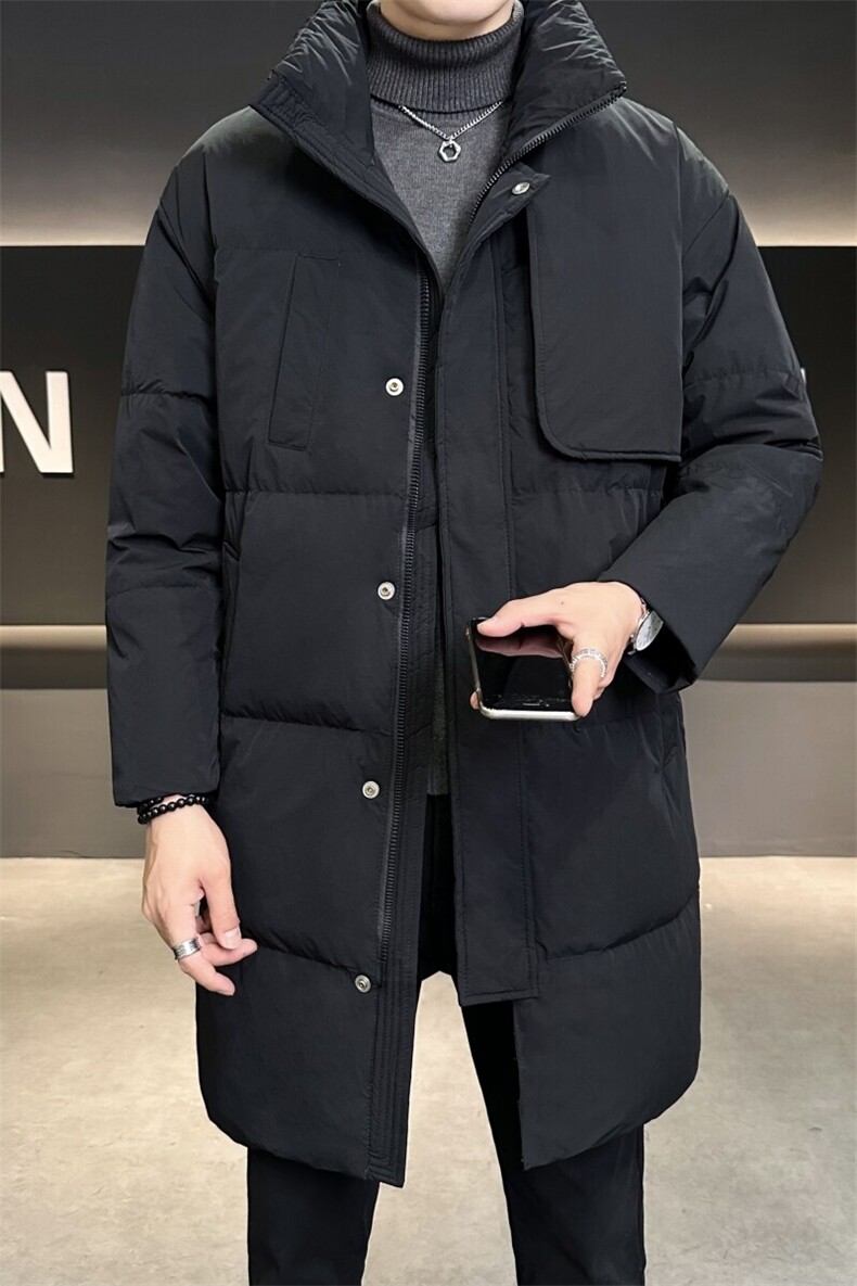 标50白鸭绒2024新款羽绒服男士中长款外套B240-23899-P295,男装羽绒服,电商B240