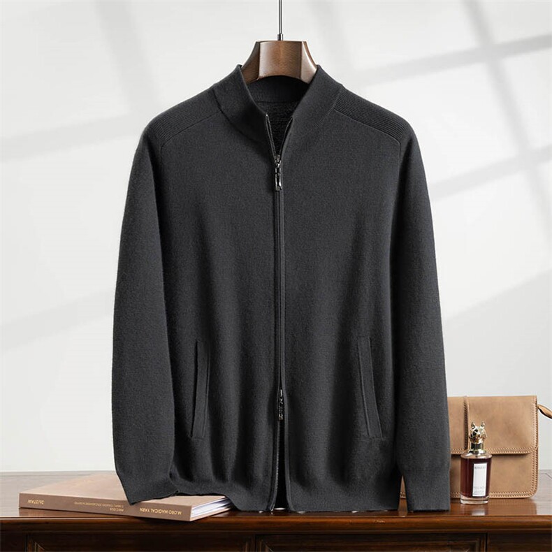 2025年秋季长袖青春流行时尚百搭通勤简约休闲，男装羊绒开衫，曼云男装羊绒