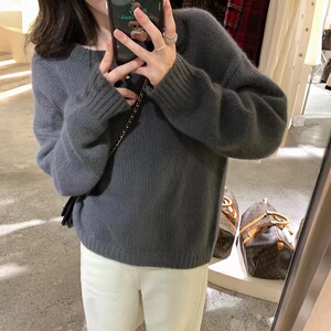 加厚高领毛衣女套头内搭秋冬季洋气外穿软糯慵懒风宽松针织衫上衣图片