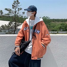 连帽外套男宽松休闲假两件衣服潮牌痞帅炸街春秋季夹克WT8030-p65,男装夹克,星座1008-1