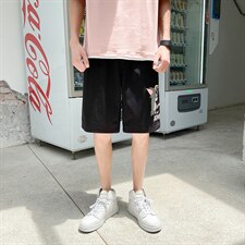 2024夏港风外景宽松大码冰感透气卡通印花潮流短裤1530-P33，男装休闲裤，星座914-3