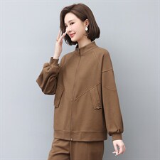 2022年秋季新款韩版立领短外套女士短款拉链开衫修身显瘦女，女装短外套，忆绮罗