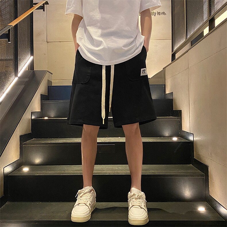 直播品做旧重水洗立体裁剪拼接工装短裤五分裤K9805/P45黑色2,男装牛仔裤,电商A094