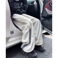 现货高街港风条纹卫裤子男宽松百搭潮流2026新款直筒休闲，男装休闲裤，星座218-1（原230）