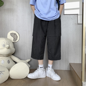新款男士运动韩版潮流宽松直筒短裤ins潮夏季薄款八分裤 K947-P30图片