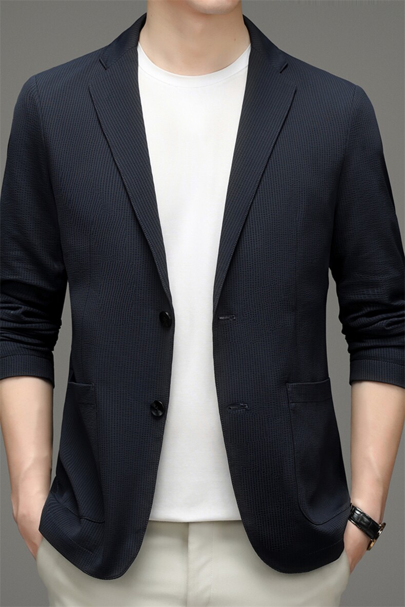 D8219男士2023秋新款长袖西服休闲外套薄款单西修身小西装P193,男装西服,电商B360