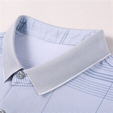 短袖T恤男2023春夏季新款薄款翻领格子体恤衫男士衣服简约，男装T恤，电商B212（原钱塘6029）