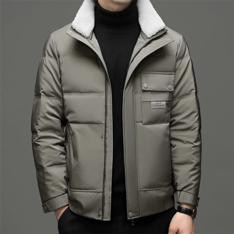 羽绒服男冬季年新款中青年男士可脱卸毛领休闲上衣加厚保暖外套,男装羽绒服,电商B212（原钱塘6029）