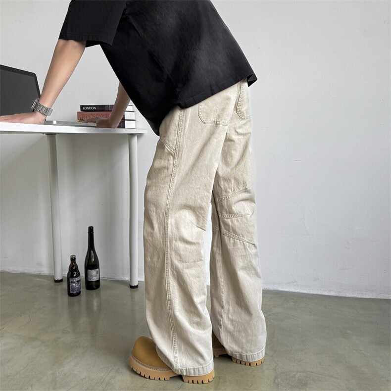 休闲裤男士韩版潮流高街帅气百搭直筒2025春季ins长裤K6040-P49，男装休闲裤，星座412-2