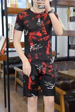 夏季睡衣男青少年学生冰丝运动休闲夏天薄款套装男T721-P28，男装套装，星座1206（原A206）