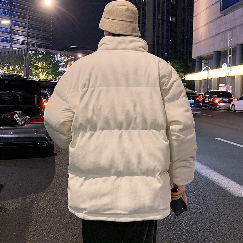 冬季加绒加厚立领大码棉衣港风青少年男女纯色棉服外套6223-P100,男装棉衣,电商A441-1