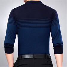 爸爸秋装上衣中老年男士长袖t恤春秋季2023新款翻领加绒POLO衫，男装T恤，电商B212（原钱塘6029）