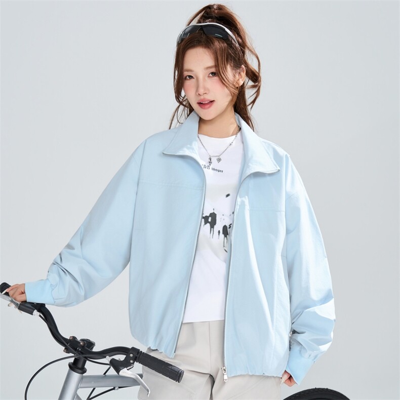 春秋宽松立领拉链夹克女休闲潮流百搭设计感外套XZ309JK8002P72,男装夹克,星座309（原A406）