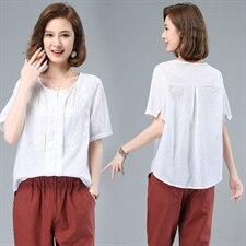 2021夏季新款时尚休闲百搭气质圆领宽松舒适T恤，女装T恤，小林双子