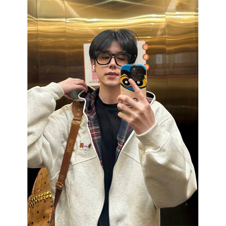 706-1-WY1210-P75  现货  秋季韩版腊肠狗刺绣连帽卫衣宽松外套图片