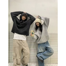 ins潮流冬季针织衫百搭慵懒新款长袖毛衣连帽外套男女L5833-P59，男装针织衫/毛衣，星座1008