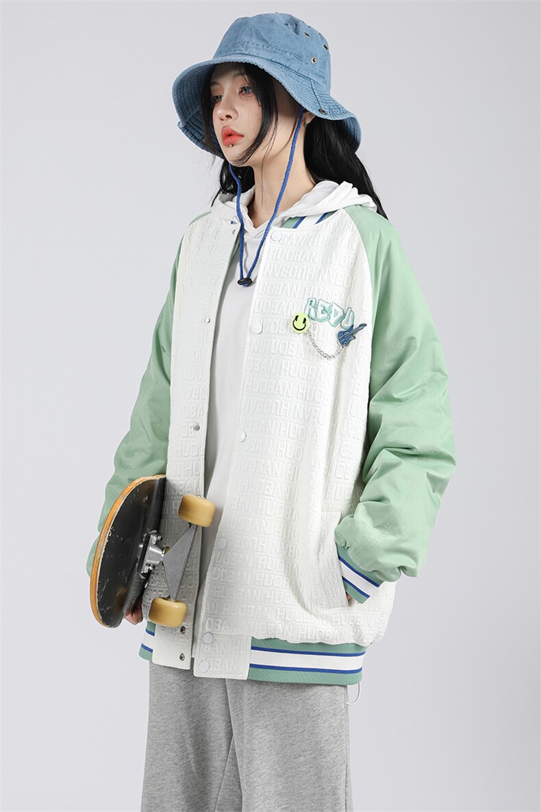 秋装新品潮韩版夹克棒球服男女中性风胸针刺绣运动外套8013-P95,男装夹克,电商A441-1