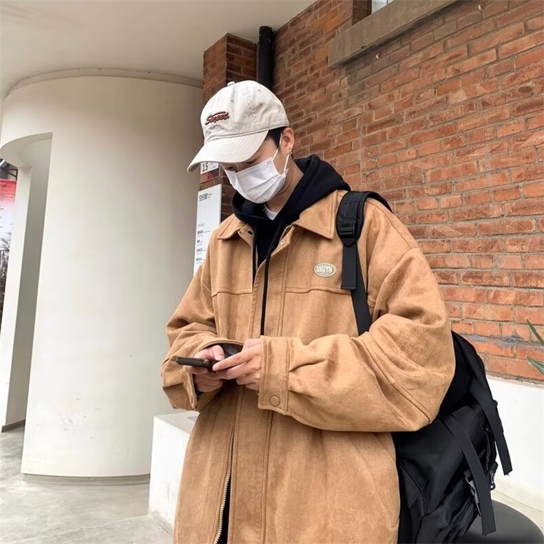 重磅麂皮绒贴标拉链夹克外套夹克HW176P70,男装夹克,星座1116-2