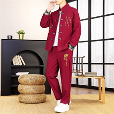 风套装刺绣盘口男套装，男装休闲套装，星座1206（原A206）