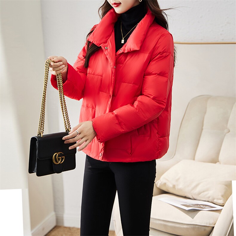 现货羽绒服女连帽新款短款小个子面包服时尚宽松休闲保暖轻暖外套,女装羽绒服,贵人树