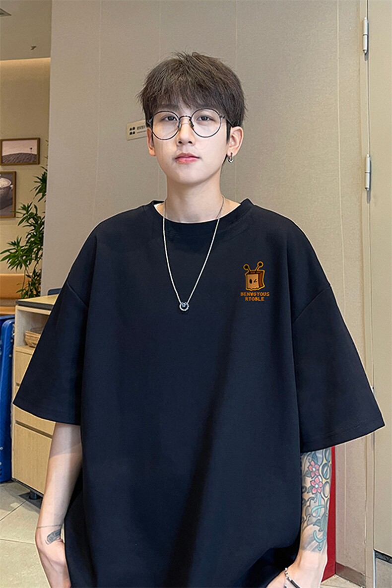 量大优供视频230g重磅纯棉短袖T恤男NT204-特P19控38,男装T恤,电商B367