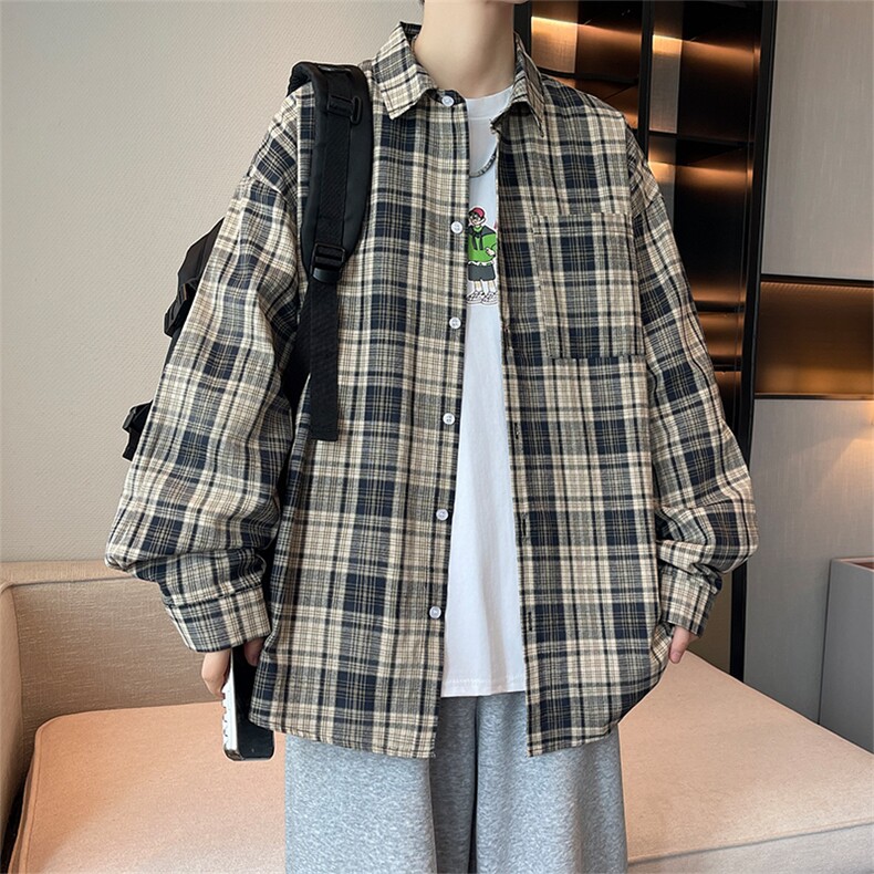春秋季衬衫新款宽松休闲男女同款衬衣XZ102B-1-CS2566P45图片