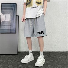 HD74253-P22华夫格短裤男大码宽松五分裤男直筒中裤，男装休闲裤，电商A040