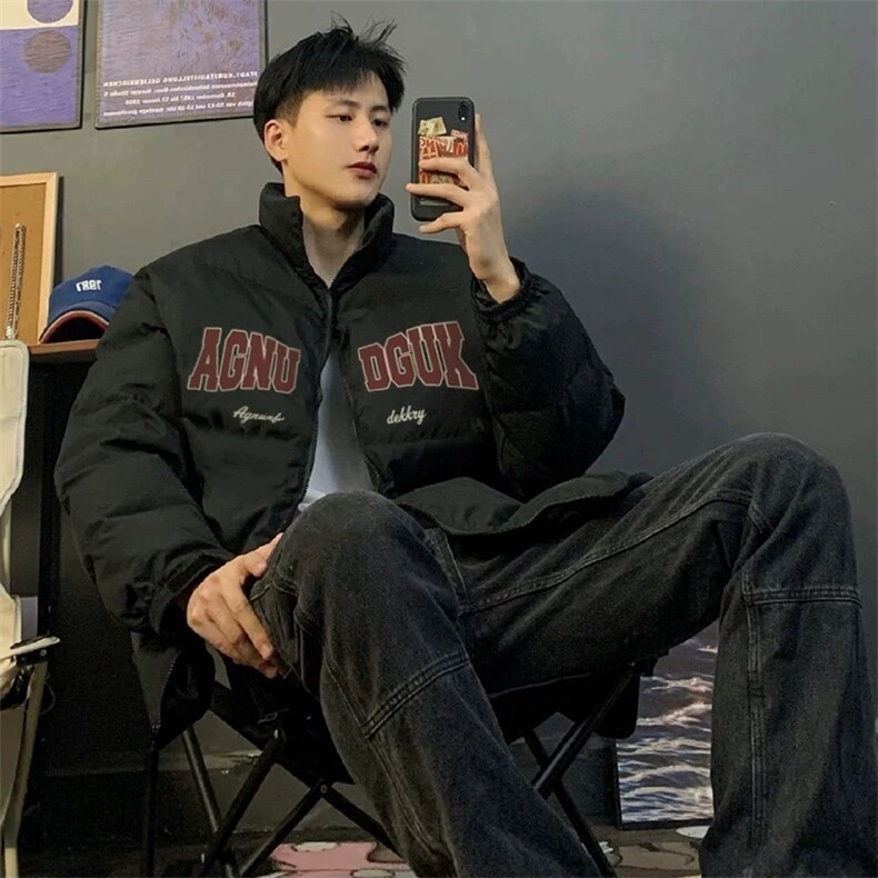 W10700-P63 网图现货 冬季保暖情侣装宽松美式复古棉服外套棉衣图片