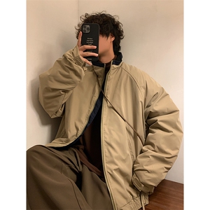 日系立领棉衣男加绒加厚美式复古潮牌ins外套工装棉服 W6601-P82图片