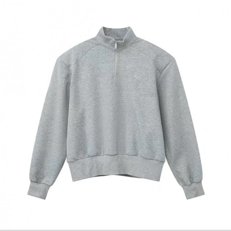 WY07-P68华棉垫肩美式卫衣宽松百搭运动上衣外套立领打底衫,男装卫衣,电商B327