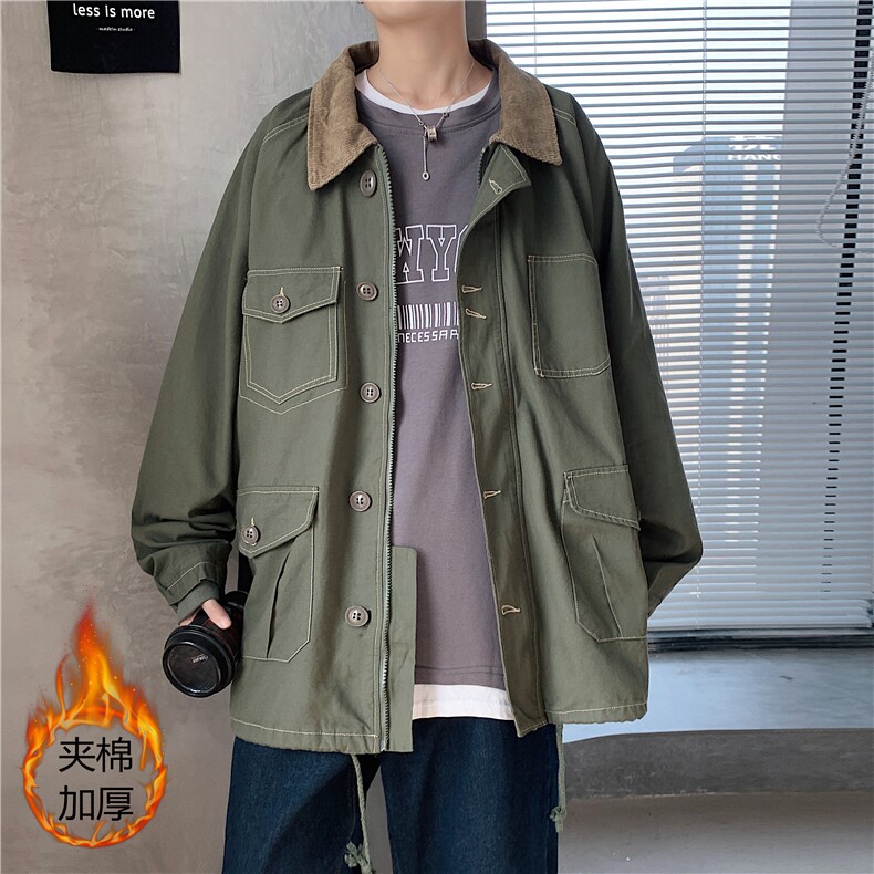 棉衣港风宽松多口袋加厚休闲工装棉服外套A338-1/MF26/P120控168,男装棉衣,电商D325