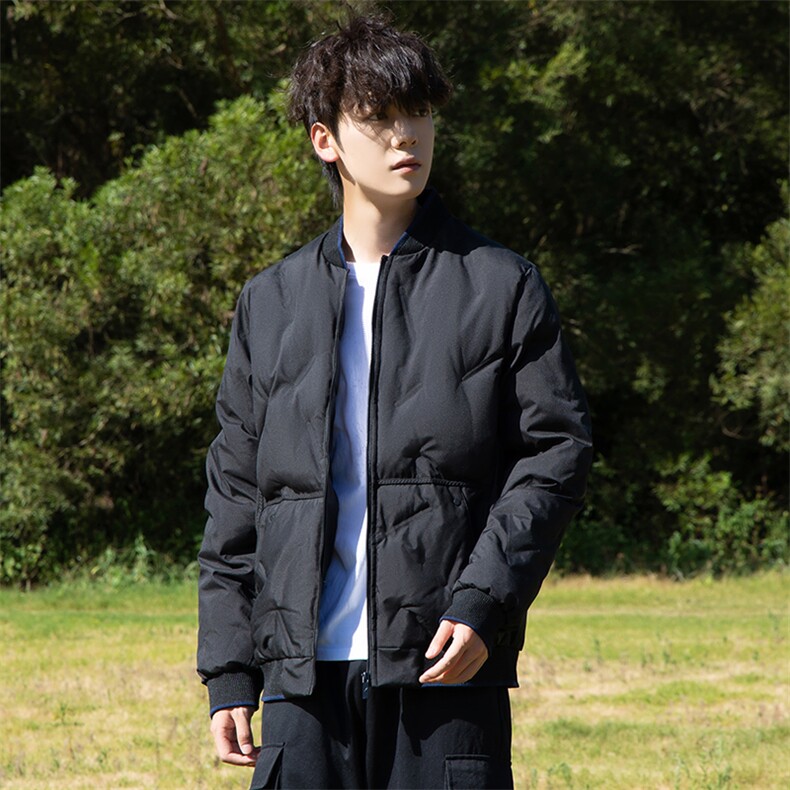 冬季新款压花设计褶皱保暖加绒加厚连帽棉衣小众外套MY5918P80,男装棉衣,电商A128