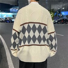 基础简约原宿风秋季韩版毛衣圆领潮流打底衫针织衫拼色M123-P48，男装针织衫/毛衣，星座512-4