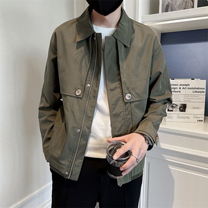 秋季轻熟抖音小伙青年纯色休闲夹克店主风A236-JK5099-P130图片