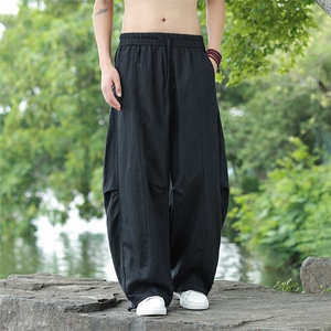 风 亚麻透气可束脚直筒休闲裤 星座815-8605p90图片